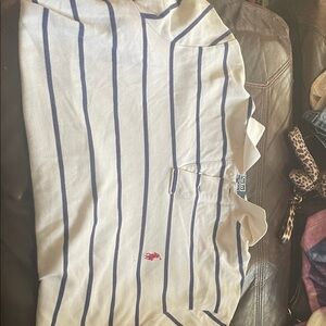 Ralph Lauren Men's Polo Shirt - Cream and Blue